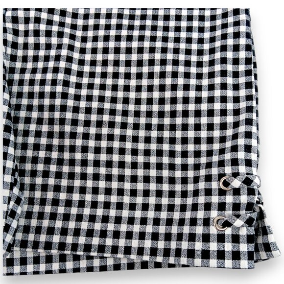 Ingredients- Women's-Gingham Checkered Black-White Shorts-Flat Panel-Summer - Picture 9 of 12